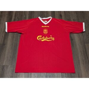 Vintage Reebok Liverpool FC Soccer Jersey Carlsberg‎ Red Football Shirt 46/48
